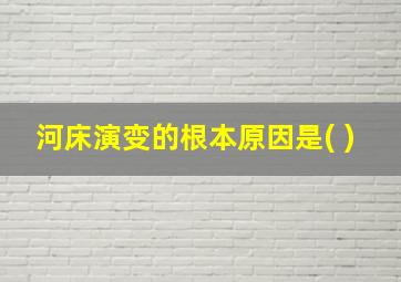 河床演变的根本原因是( )